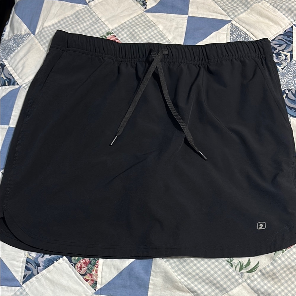 EMS Black Athletic Skirt with Drawstring